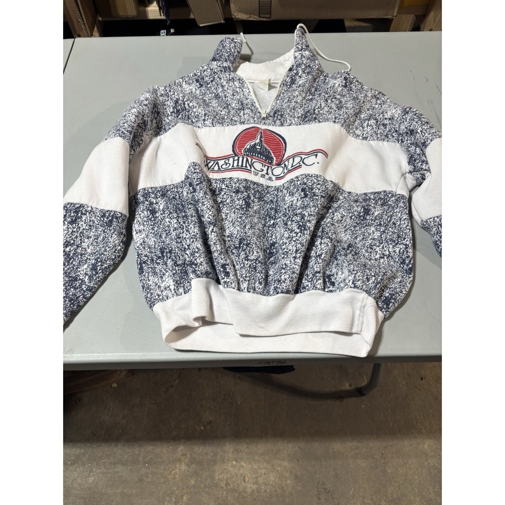 Vtg‎ Washington DC Quarter Zip Tourist Long Sleeve Med